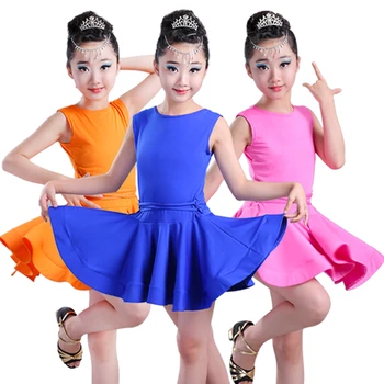 

Girl short Sleeves Standard Latin Dance Dress Children Ballroom Dance Dresses Kids Salsa Rumba Cha Cha Samba Tango Dress