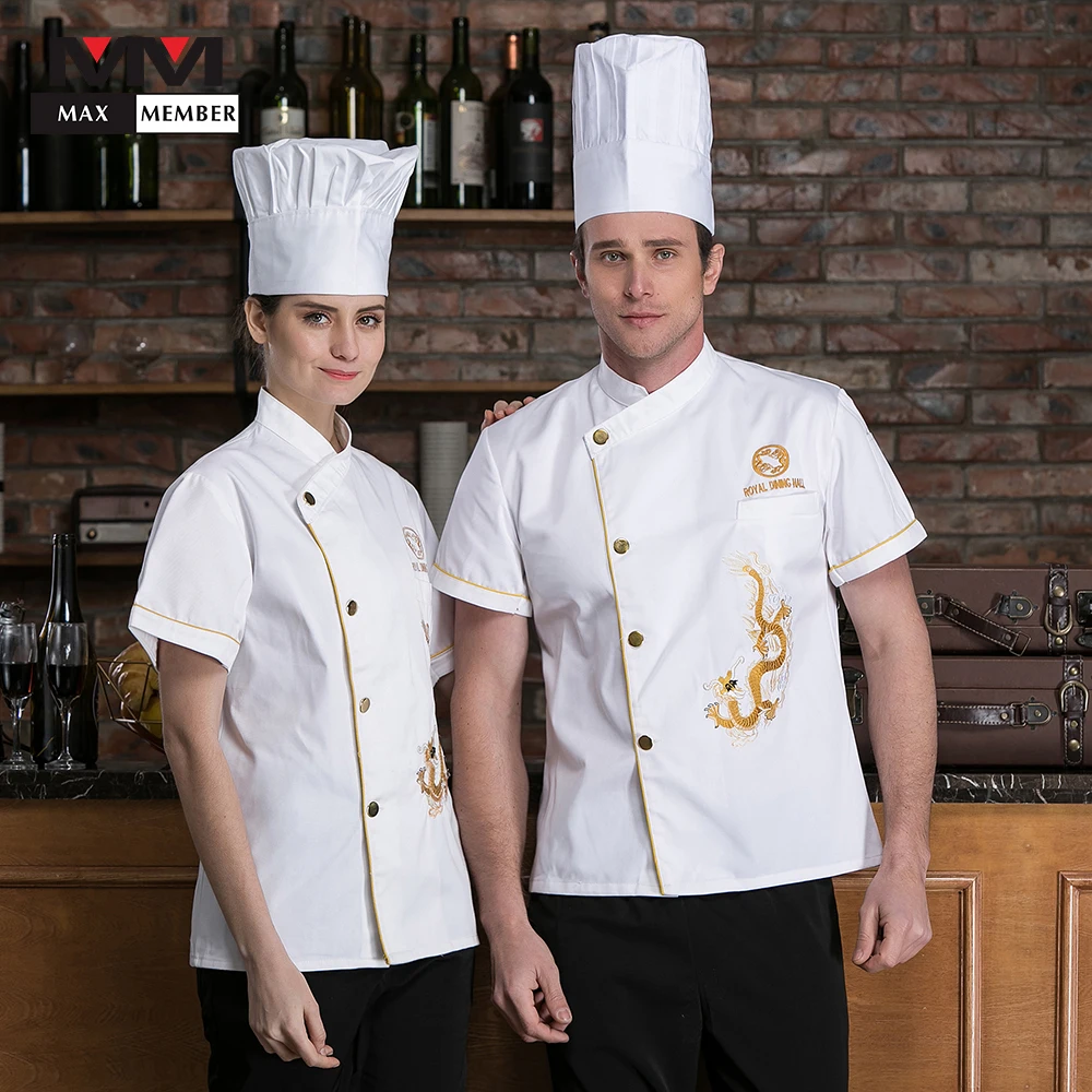 Лето 2019 г. Новый высокое качество костюмы короткий рукав для мужчин еда одежда для приготовления пищи повседневная обувь Ресторан отеля