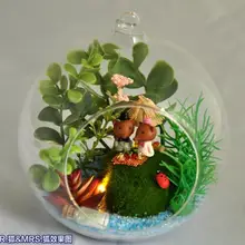 Diy кукольный домик Миниатюрный с мебели мини стеклянный шар модельный комплект ручной работы деревянный кукольный домик подарки на день рождения-Ангел счастливый остров