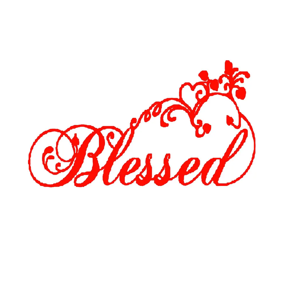 2                 27.9 cm 17.7m Blessed With Swirls Hearts Christian Vinyl Decal Sticker  Car Window Wall Notebook Pad Decal Laptop Sticker Decal