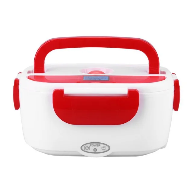 Электрический нагревательный Ланч-бокс портативный детский пищевой контейнер термос Ланч-бокс Bento box со столовыми приборами для дома и офиса EU US Plug - Цвет: Красный