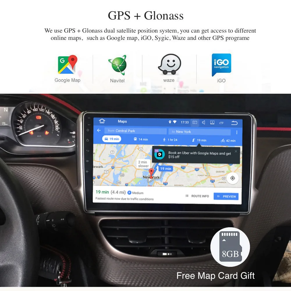 Android 9,0 Автомагнитола 2 Din gps Navi для peugeot 2008/208 год 2008- PX6 DSP 2.5D ips экран 4 Гб+ 64 Гб HDMI RDS wifi BT