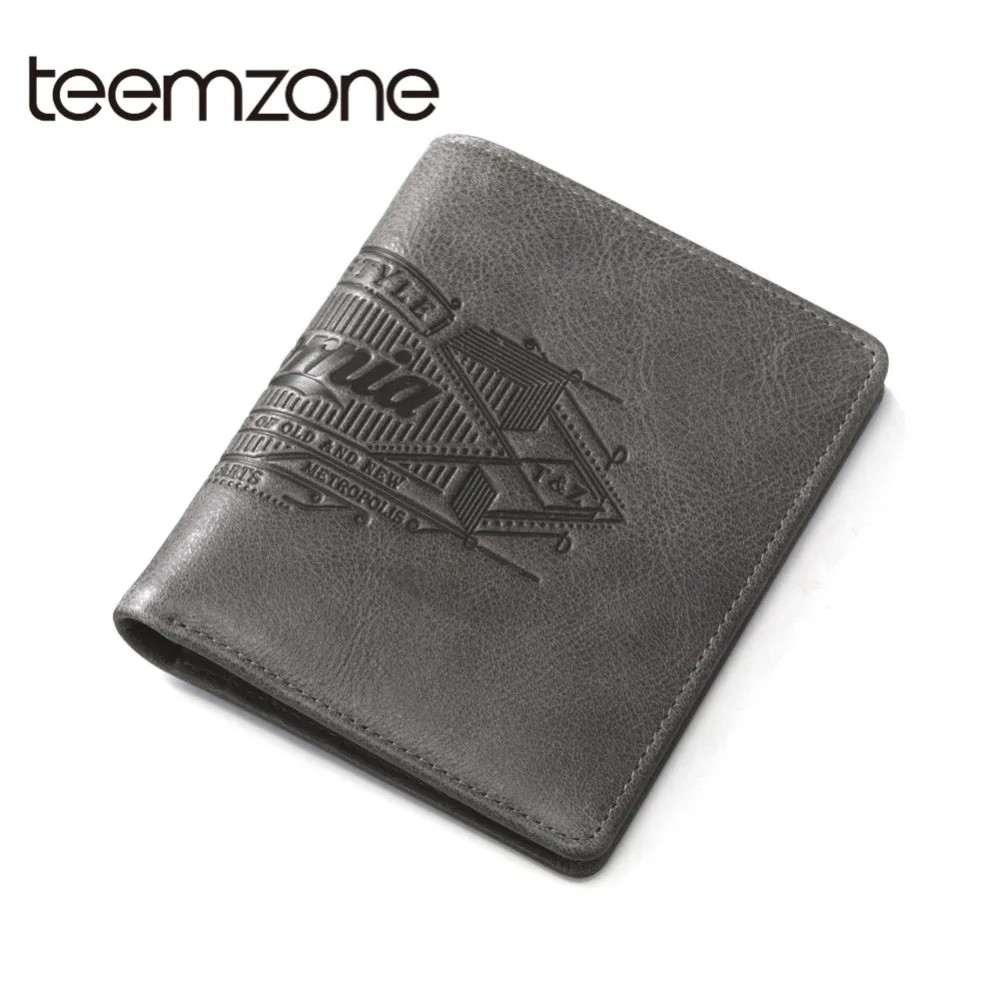 

Teemzone California Style Men' Wallet Genuine Leather Bifold California Print Personality Wallet Men Purse Card Cash Holder Q802