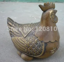 

Rare old Qing Dynasty copper Statue/ Sculpture-- The Hen,with mark,best collection