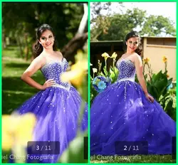 2016 новое поступление на заказ бисером кристаллы Quinceanera платья бальное платье дешево-sparkly пышное платье горячая распродажа