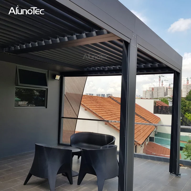 

Aluminum Powder Coated Pergola Garden Waterproof Louvre Roof 6m x 4m x 3m