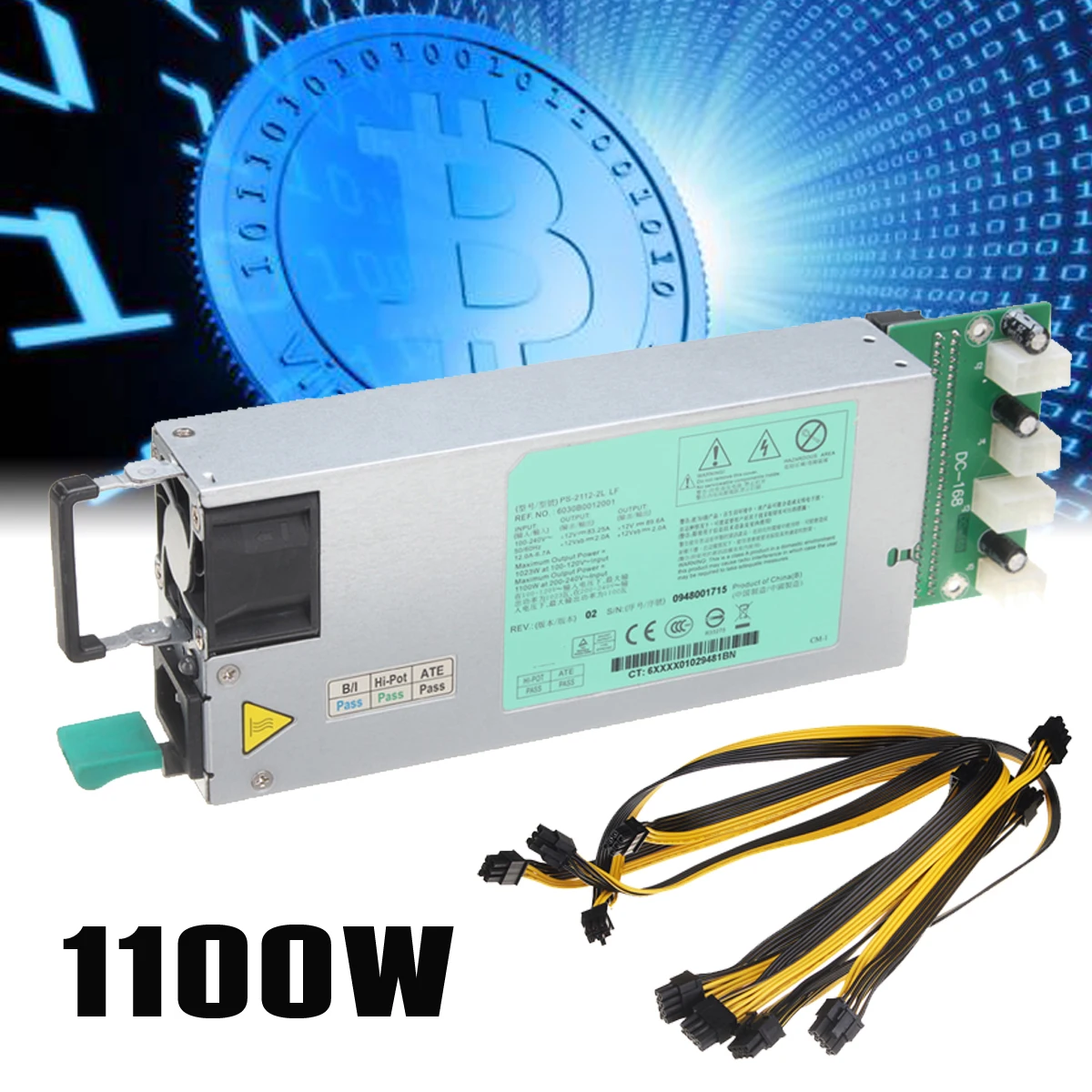 

S SKYEE 1100W Mining Power Supply 6 Graphics Card For 110-240V 6 GPU Open Rig Mining For Ethereum For Computer PC Power Supplies