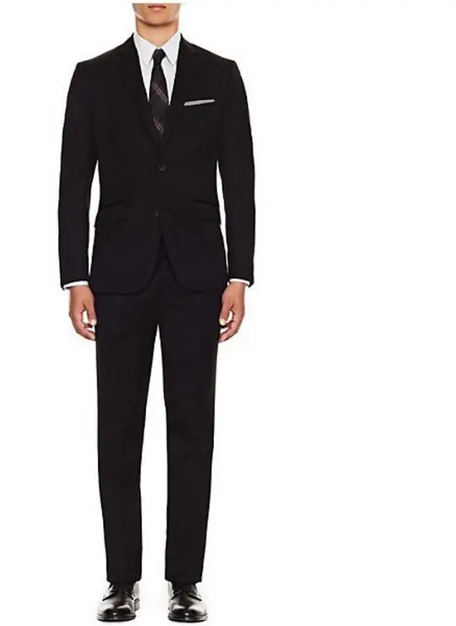 Top Quality font b custom b font font b made b font solid black notch lapel