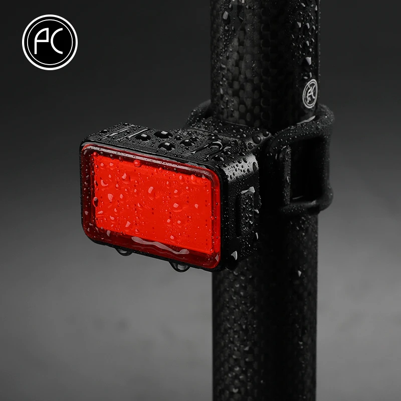 PCycling велосипедный светильник Интеллектуальный тормозной светильник USB зарядка Водонепроницаемый гравитационный индукционный красный задний светильник COB Led 5 режимов Высокий светильник