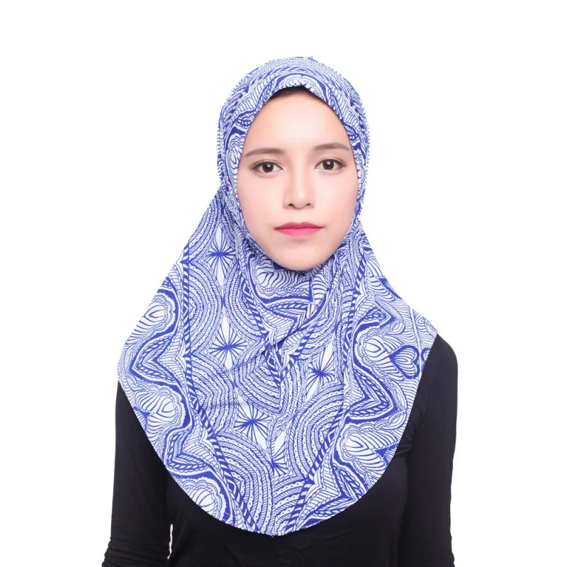 Стильные мусульманские, исламские женщины с полным покрытием, хиджаб, внутренняя Кепка, головной убор, шаль, мягкий шарф - Цвет: blue