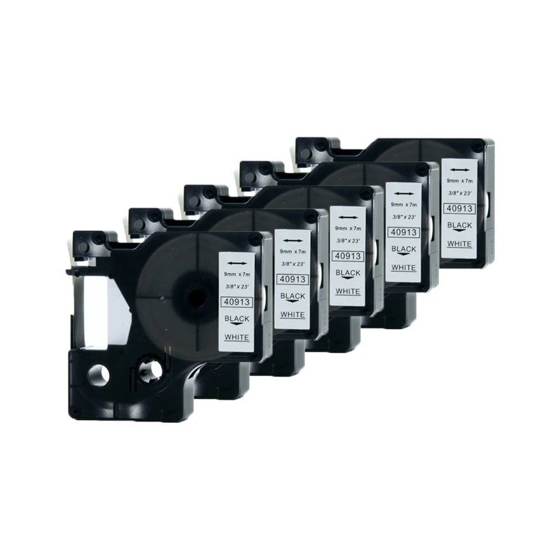 5 шт черный на белом Совместимость для DYMO d1 40913 9 мм Ленточные стикеры D1 кассеты