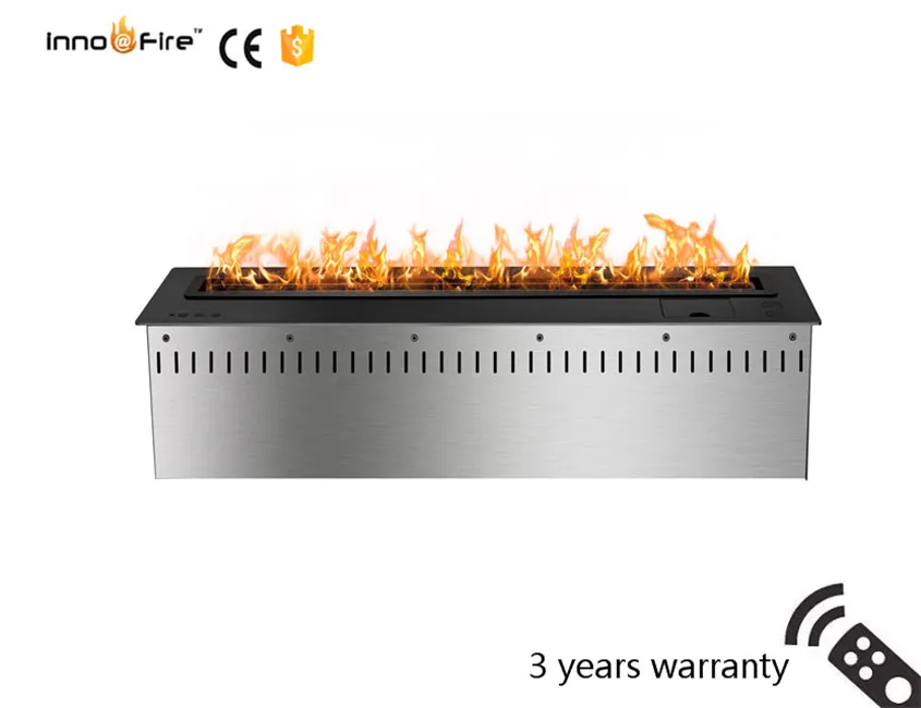 

800mm Long remote control intelligent wifi black or silver stainless steel alcohol burner