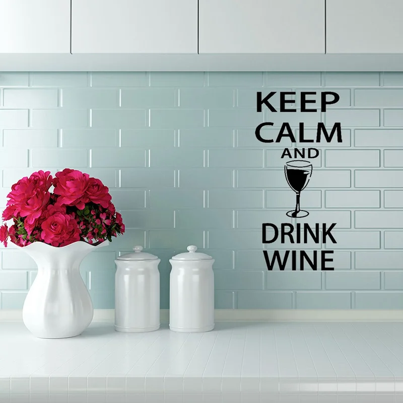 

English Wall Stickers Kitchen Restaurant Refrigerator Stickers Keep Calm Removable Wall Decals Sticker Bar Pub Wall Art Decor