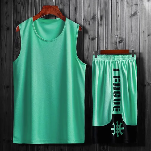 Мужская баскетбольная форма, спортивные комплекты, спортивные костюмы для колледжа, для взрослых, баскетбольная тренировочная майка, дышащая баскетбольная майка на заказ - Цвет: A088 green