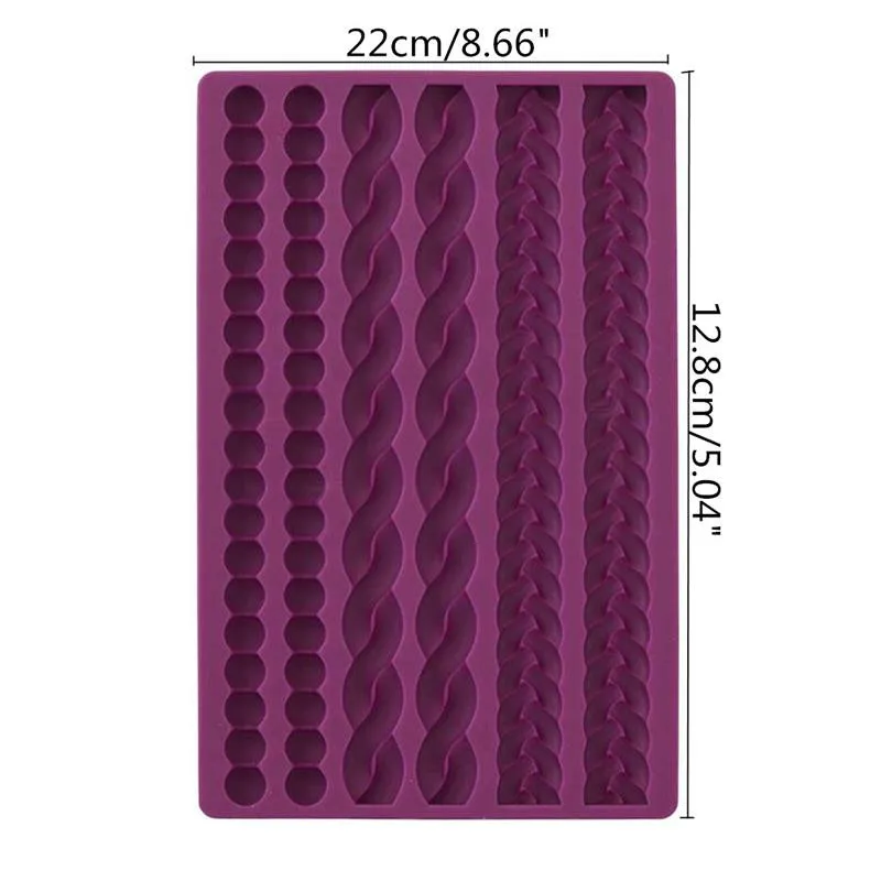 3D Pearl Knit Rope Silicone Fondant Mould Cake Border Decorating Molds Gumpaste Kitchen DIY Baking Decorating Cake Tools  2