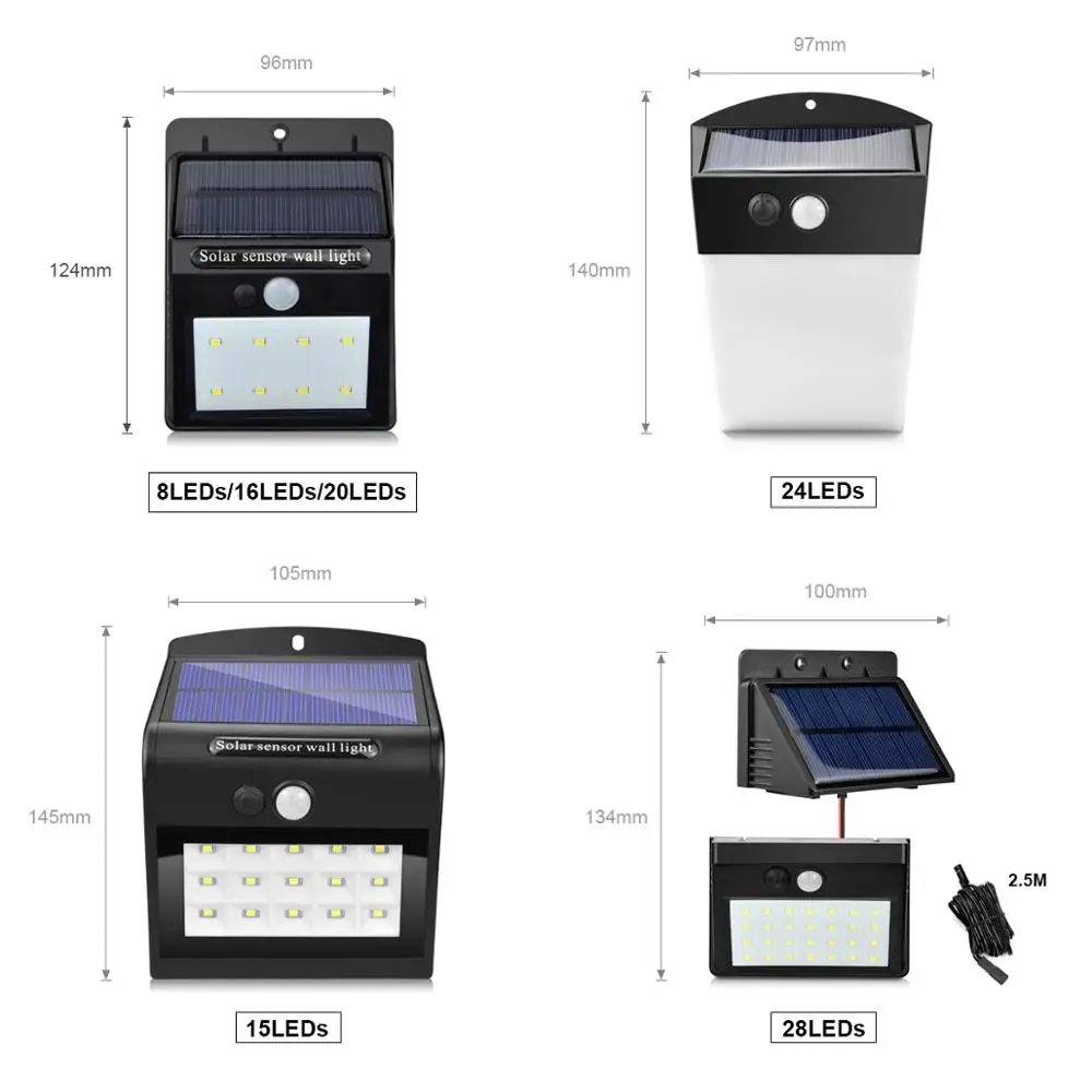 Уличный светильник на солнечной батарее с датчиком движения PIR, настенный ландшафтный светильник, уличный светильник для сада, крыльца, дорожки двора, Водонепроницаемый аварийный ночной Светильник