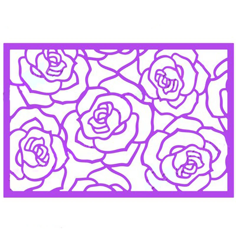 

Rose Rectangle Frame DIY Metal Cutting Die Embossing Template Scrapbooking Stencil Decoration Handicraft Paper Card Making
