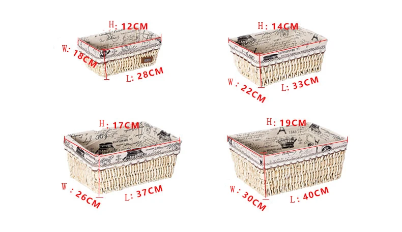 Корзина для хранения плетеная корзина для хранения Соломенная Корзина кухонные закуски, коробка для отделки ключей, тканевая коробка