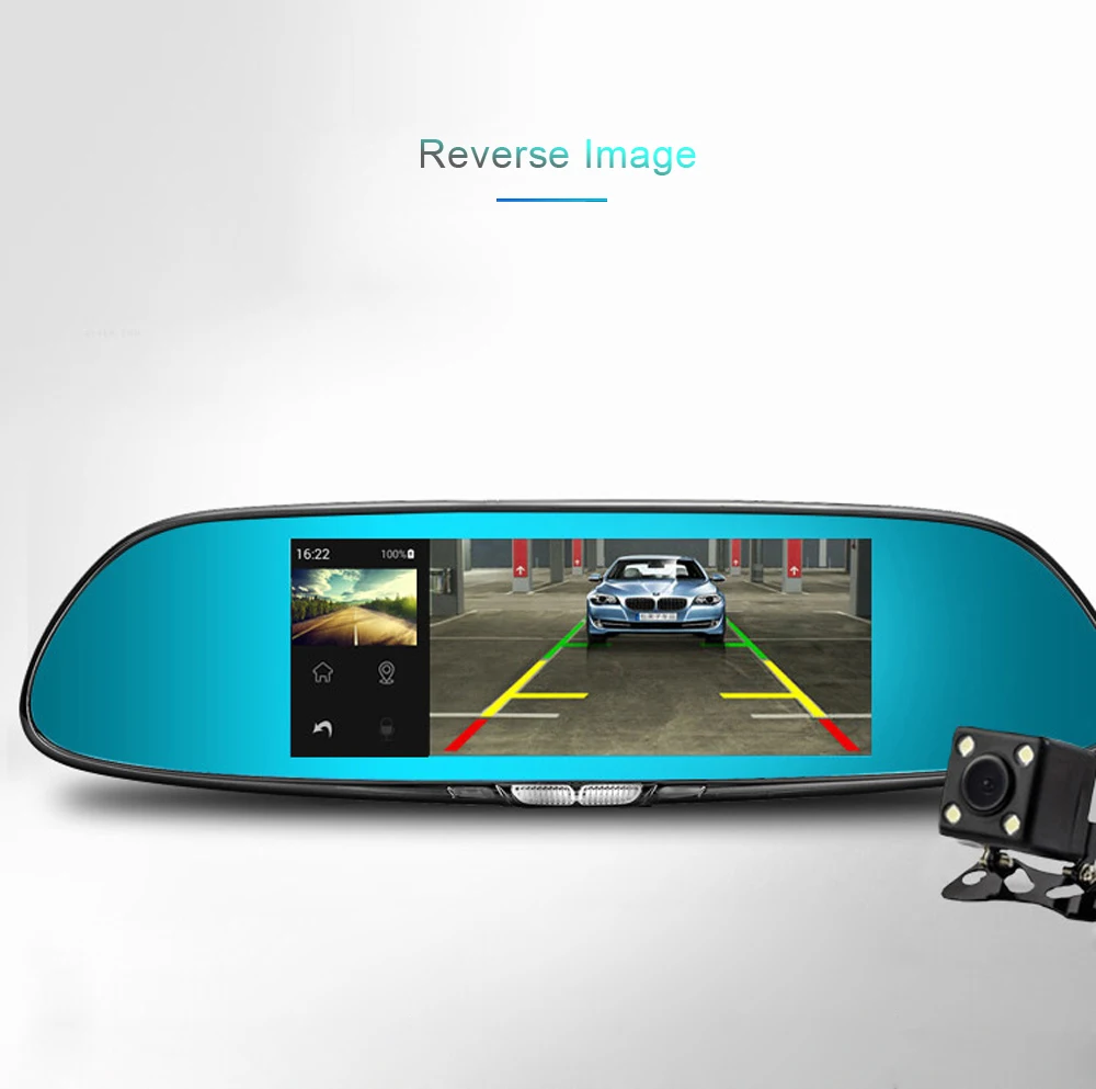 Full HD 1080 P " сенсорный экран Автомобильный видеорегистратор камера зеркало заднего вида Автомобильный видеорегистратор с двумя объективами видеорегистратор камера Эра ночного видения