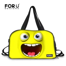 FORUDESIGNS Yellow Funny Emotion Training Bags for Men and Women Unisex Large 28L Sport Travel Duffel Bags Outdoor Ball Bags