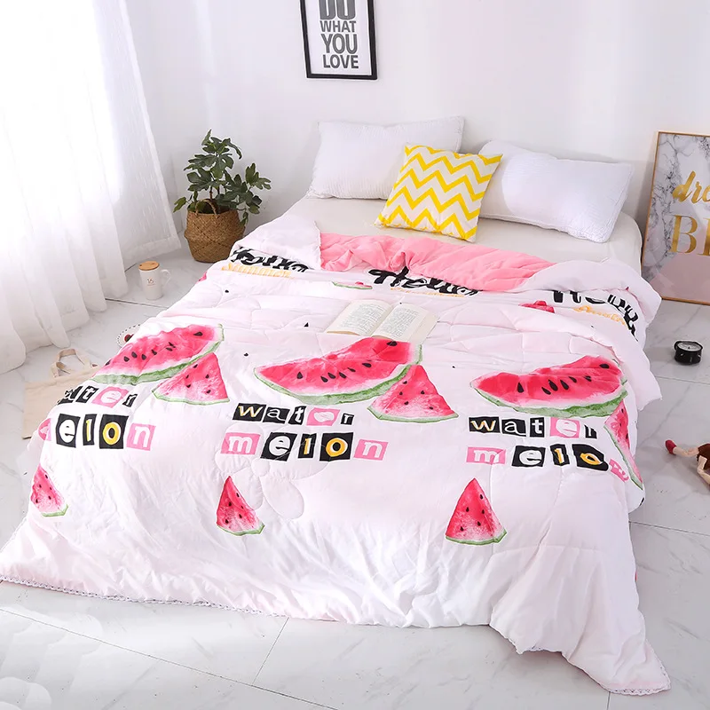 Watermelon Bed Quilt Rainbow Summer Comforter Adult Kid Bedspread