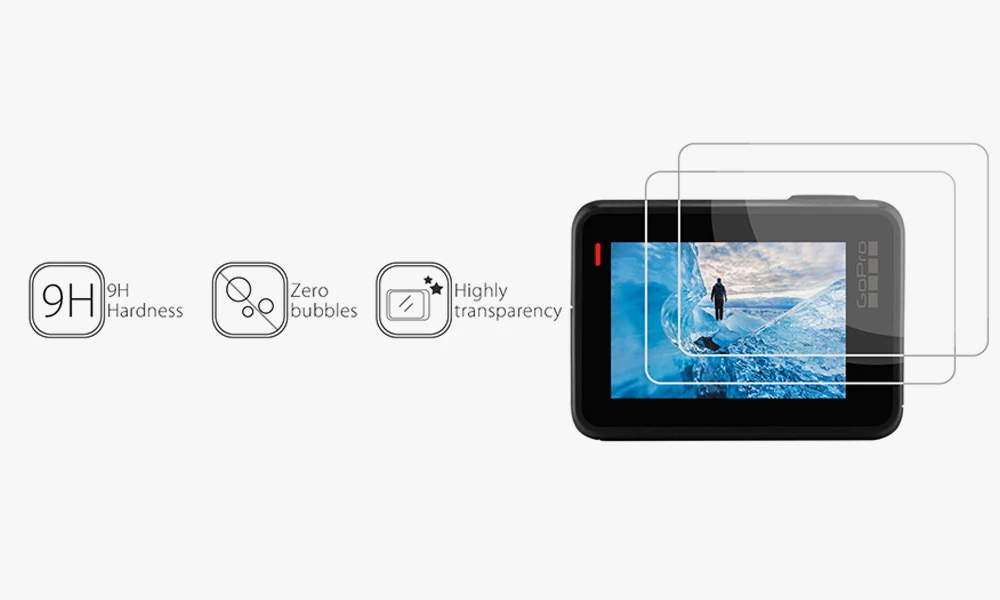 Vamson для Go Pro Ультрапрозрачная защитная пленка из закаленного стекла+ защита объектива Защита от царапин для GoPro Hero 7 6 5Black VP710G