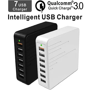 

Cargador USB Multiple USB Charger Adapter Intelligent USB Desktop Charge Movil Fast charging 7 Port Multi Mobile Device Charger