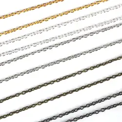 5 м/лот 3x2 мм Высокое качество гладить покрытие металлом цепочка на шею 5 цветов железные цепочки для DIY браслет Цепочки и ожерелья ювелирных