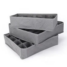 Neue 3 teile/los 3 In 1 Bambus Lagerung Box Behälter Schublade Teiler Mit Deckel Closet Boxen Für Krawatten Socken Bh Unterwäsche veranstalter Heißer(China)