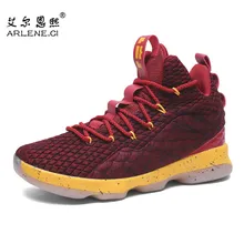 Новое поступление Высокий Верх демпфирования баскетбольные кеды на шнуровке пара для бега, спорта на открытом воздухе обувь Lebron James13 кроссовки