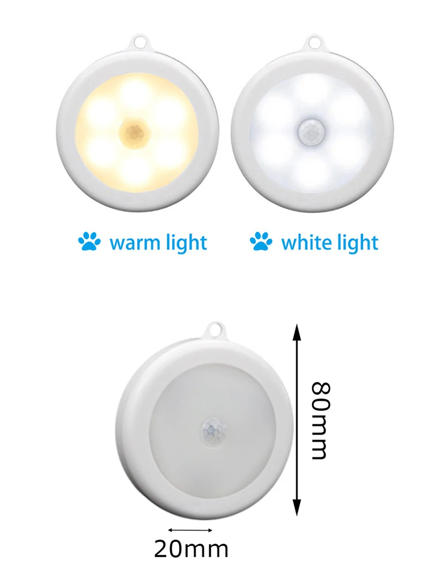 Батарея работает 6 светодиодный PIR датчик движения ночник авто вкл/выкл настенный светильник свет индукционный магнит светодиодный шкаф ночной Светильник