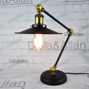 

Free shipping with Edison bulb 60W assembled black iron table lighting with switch and plug UL/CE beside lamp for hotel decor
