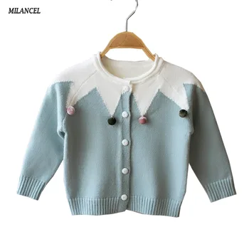 

MILANCEL 2018 Baby Girls Clothes Knitted Girls Cardigans Crown Style Princess Girls Sweaters Cotton Children's Sweaters