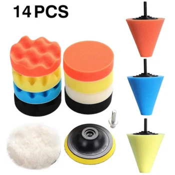 

14pcs Round Buffing Pad Car Body Wheels Polishing Cone Tools Accessories Kit Household Cleaning Buffer Accessories