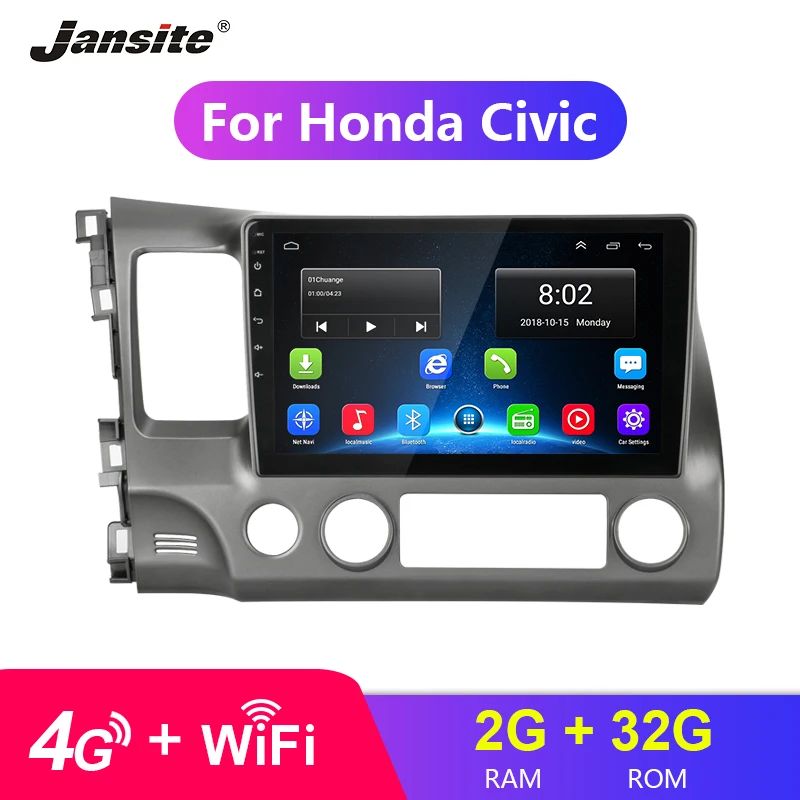 

2G 32G Android 8.1 4G WIFI Car Radio Multimedia Video Player for Honda Civic 2005-2011 Navigation GPS 1024*600 + Special Frame