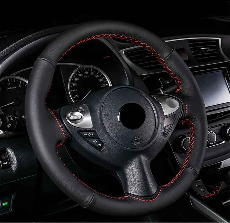 Для Nissan Sentra 2013- крышка рулевого колеса Модификация Специальный первый слой кожа ручная швейная ручка рулевого колеса