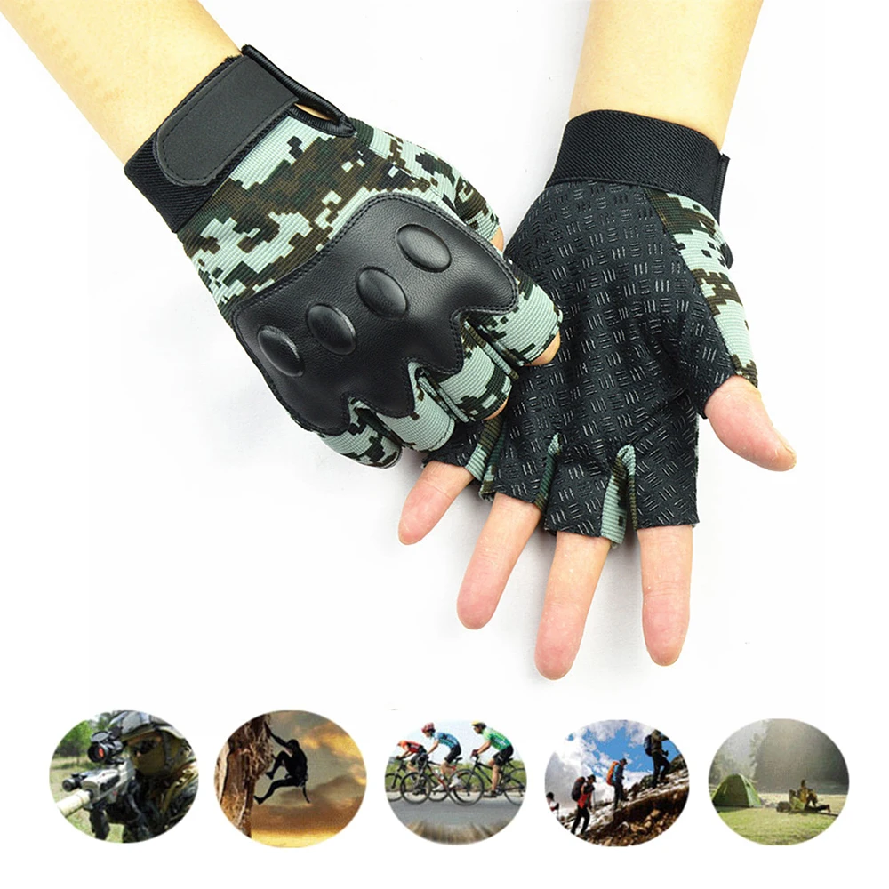 

A Pair of Non-Slip Breathable Sports Half Finger Gloves Bike Bicycle Cycling Gloves Practical and Durable 3 Color To Choose