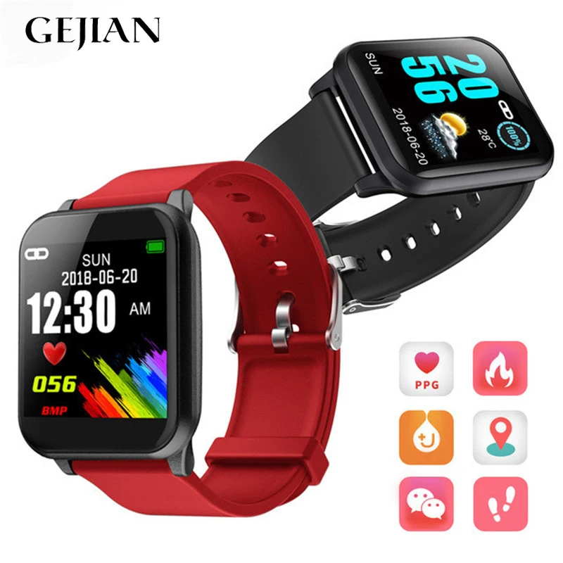 

GEJIAN Bluetooth Smart Bracelet Continuous Heart Rate Color Screen Sports Men's Women's Waterproof Smart Watch Sphygmomanometer