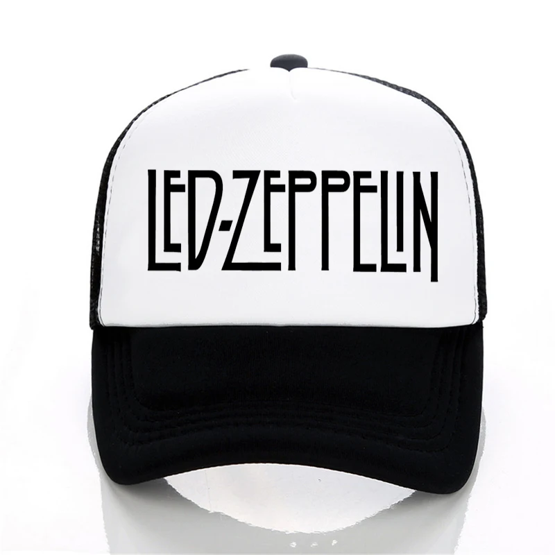 

Men women summer casual mesh cap Led Zeppelin Rock Band Baseball caps fashion rock letter adjustable unisex trucker caps hat