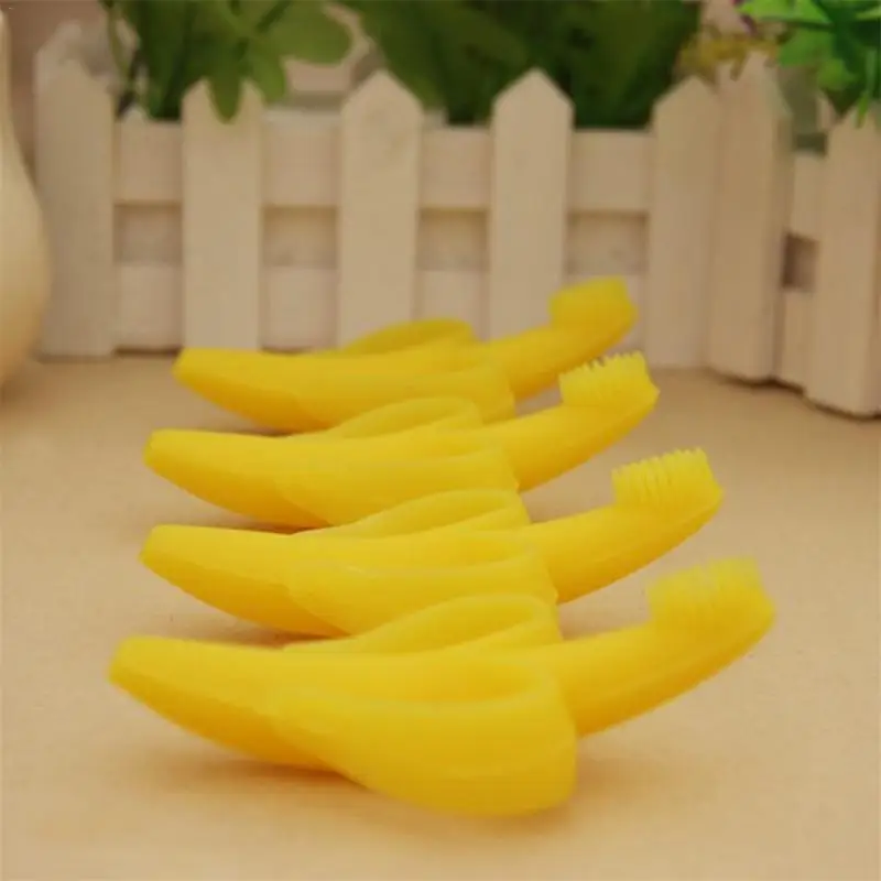 طفل آمنة بيئيا الموز الوليد الطفل عضاضة للأسنان عصا مضغ فرشاة أسنان من السيليكون التسنين الاطفال نظيفة الأسنان الطفل العناية بالفم