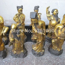 Xd 001319 1" Китай Миф Классический бронзовый Gild Восемь Бессмертных Бог статуя будды Набор