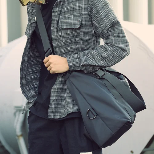 Повседневная сумка на плечо, мужские сумки-мессенджеры, мобильная дорожная сумка для фитнеса, молодежная вместительная школьная сумка - Цвет: Black