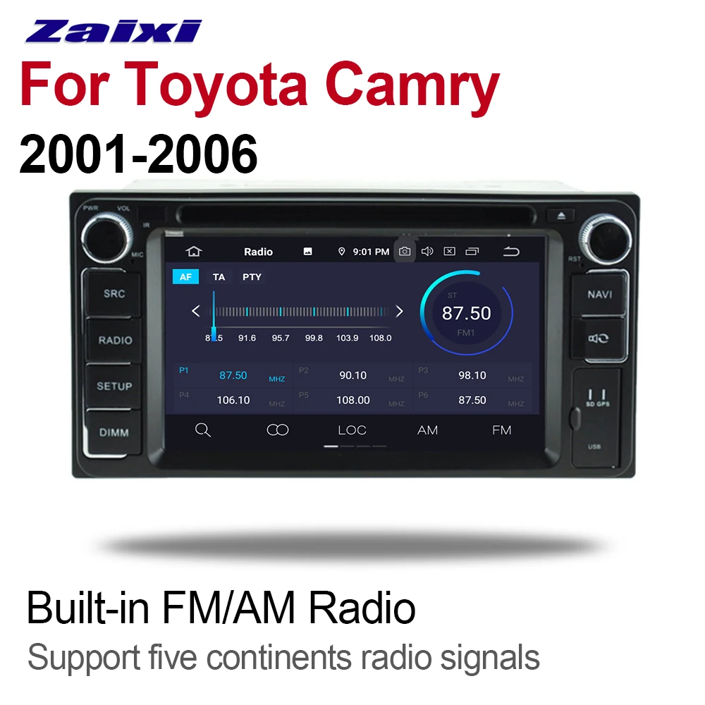 Flash Deal ZaiXi 4GB android 9.0 car dvd player for Toyota Camry 2001~2006 Multimedia GPS Navigation Map Autoradio WiFI Bluetooth HD Screen 4