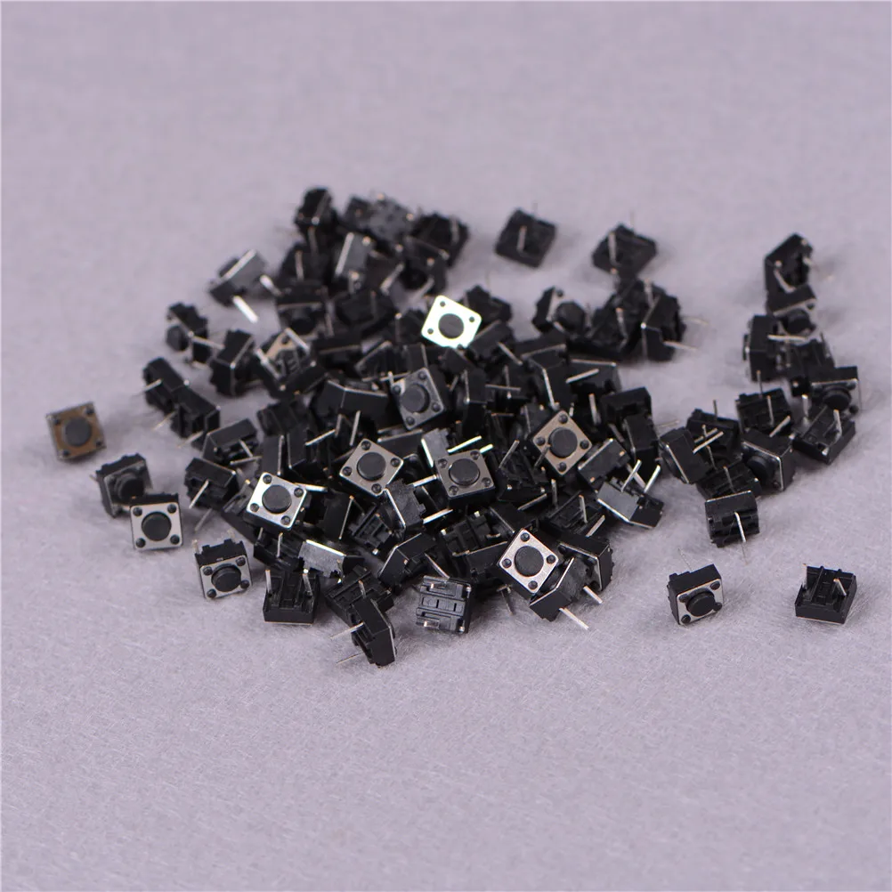 4PIN DIP Mini Tact Push Button Micro Switch Waterproof Tactile Plastic Metal Electric Parts Switch 6X6X4.3mm 100pcs