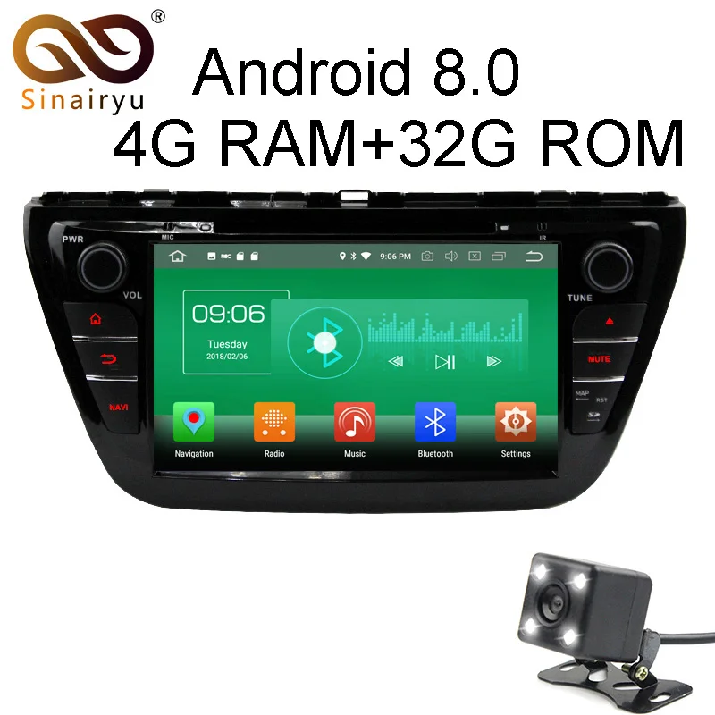 

Sinairyu 4G RAM Android 8.0 Car DVD For SUZUKI SX4 S-CROSS 2014 2015 Octa Core 32G ROM Radio GPS Multimedia Player Head Unit