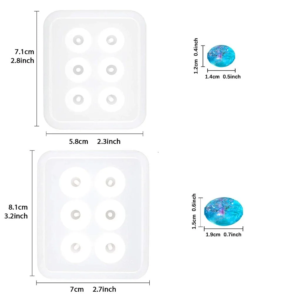 Бусина силиконовая форма с отверстием для драгоценных камней кабошон ювелирное литье 2 в наборе алмазные закладки в форме Куба и конуса овальные для украшения торта выпечки