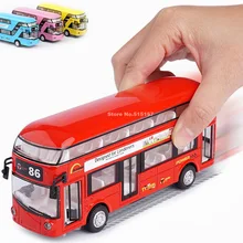 Diecast London Bus Double Decker Bus Light & Music Open Door Design Metal Alloy Bus Design For Londoners Toys For Children
