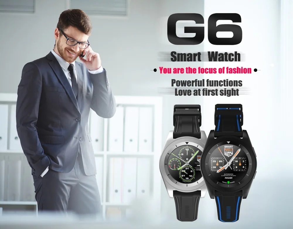 

Newest NO.1 G6 Smart Watch MTK2502 Smartwatch Sport Bluetooth 4.0 Tracker Call Running Heart Rate Monitor for Android IOS