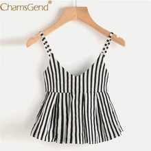 Женские сексуальные майки в полоску с v-образным вырезом, модные летние топы с высокой талией, женские пляжные топы, рубашки 90228