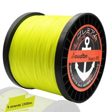 Jioudao serie 1500 m 9 hebras multifilamento PE trenzada línea de pesca para carpa Super fuerte Japón línea de pesca 8 colores para elegir(China)